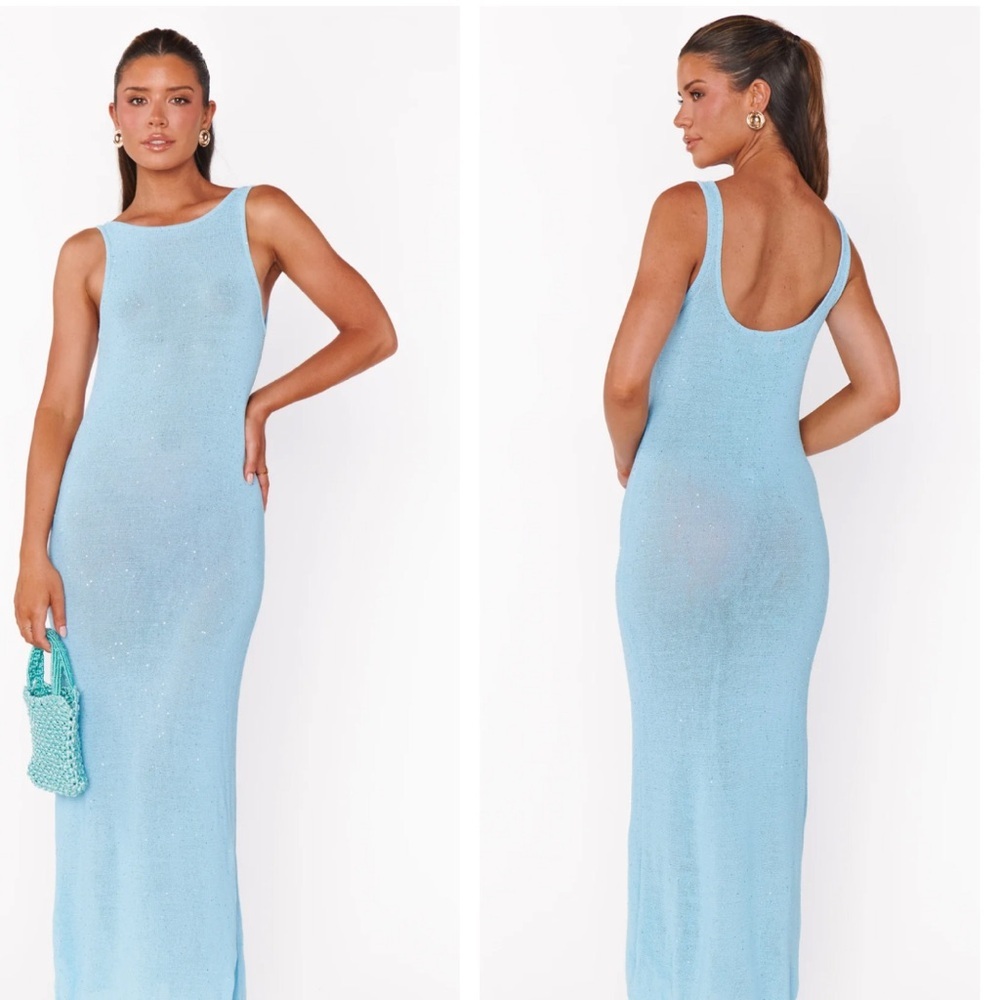 Show Me Your Mumu Miche Maxi Dress in Blue Sequin